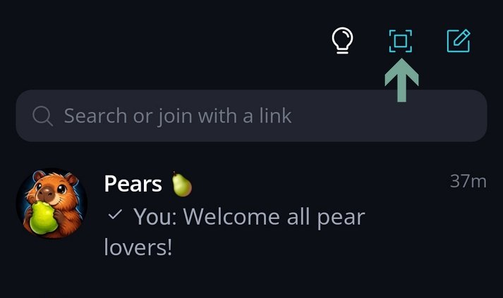 Invite Peers π Β· Share group QR code You can also ask your contact to scan the QR code using the in-app QR scanner on their mobile device.